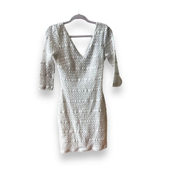 Guess Dress Bodycon Women’s Sz 8 White Y2K Lace - Picture 1 of 10